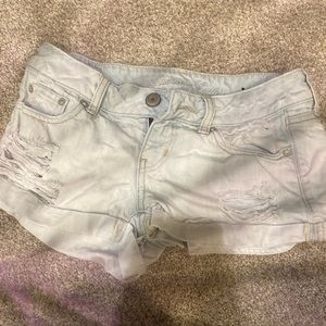 light blue jean shorts